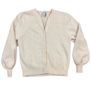 Vintage Adele Joyce Lambswool Angora Beaded Cardigan